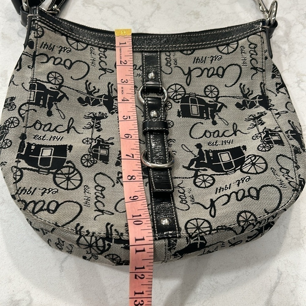 COACH F14036 Chelsea Canvas & Leather Horse & Carriage Shoulder Bag - Picture 11 of 14